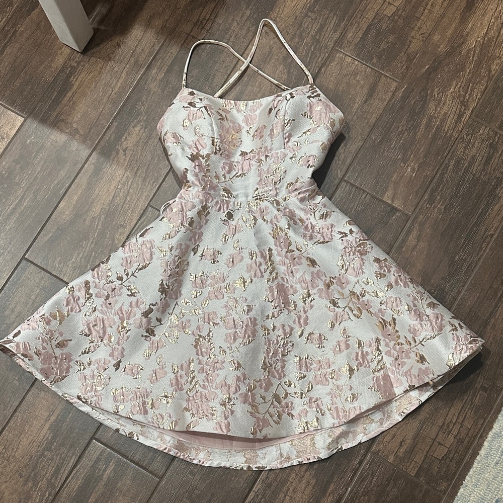 B Darlin Pink Floral Prom / homecoming Dress